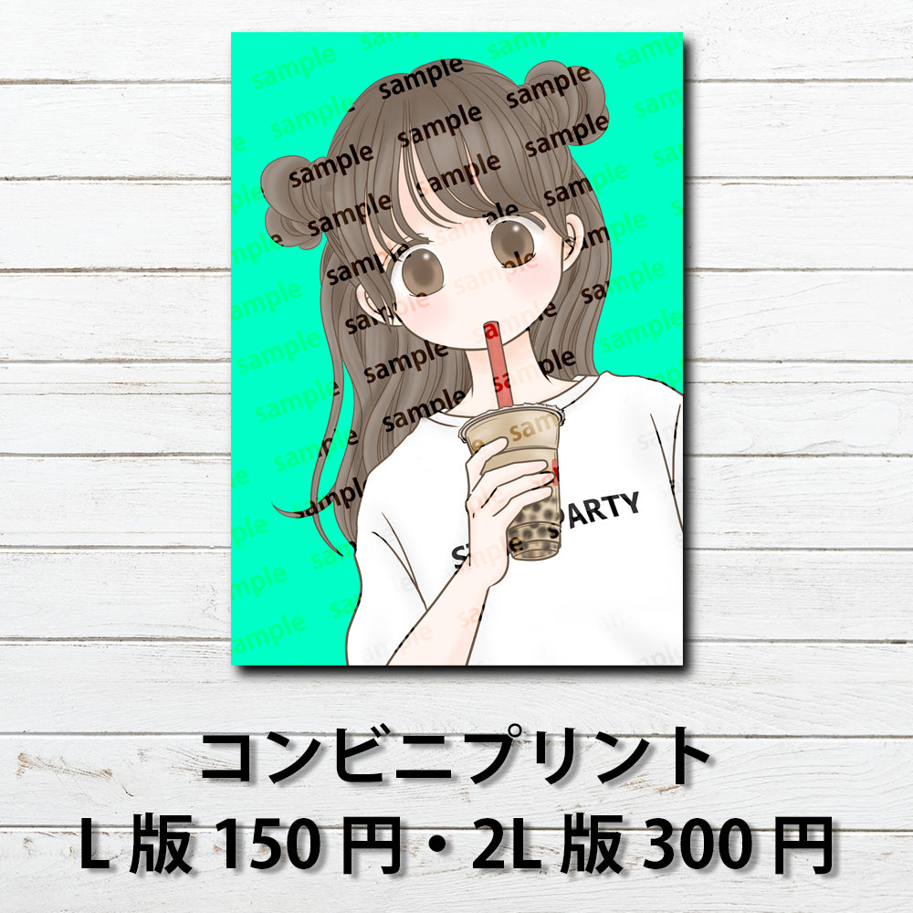 ネップリ イラスト 可愛い女の子 黒髪 ロング おしゃれ服 個性的 おすすめ 人気 コンビニプリント ネットプリント イラストレーター 絵師 クリエイター グッズ ローソン ファミマ タイトル:Hanami PART8 作:Hanami