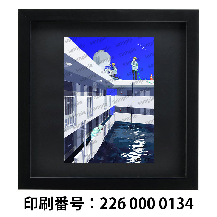 ネップリ イラスト エモい 風景 綺麗 美しい 景色 おしゃれ ファンタジー スーツ 個性的 コンビニプリント ネットプリント おすすめ 人気 イラストレーター 絵師 クリエイター グッズ ローソン ファミマ タイトル:夜がなかなか来ない街 作:嘉村ギミ