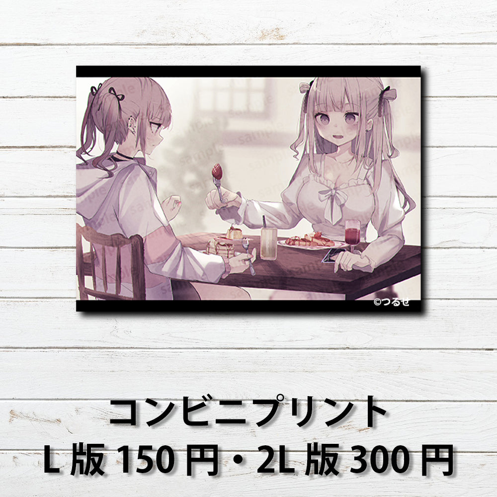 ネップリ イラスト 可愛い女の子 おしゃれ服 エモい かわいい ロリっ娘 ツインテール 銀髪 フード パーカー ピアス コンビニプリント ネットプリント 個性的 おすすめ 人気 イラストレーター クリエイター 絵師 ローソン ファミマ グッズ タイトル:つるせ PART11 作:つるせ