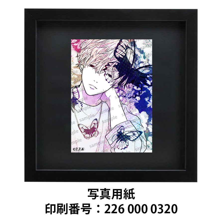 ネップリ イラスト 男子 かっこいい イケメン おしゃれ エモい クール メンズ 金髪 蝶々 花 ピアス おすすめ 個性的 コンビニプリント ネットプリント 人気 イラストレーター 絵師 クリエイター グッズ ローソン ファミマ タイトル:butterfly 作:7.7.4(ナナシ)