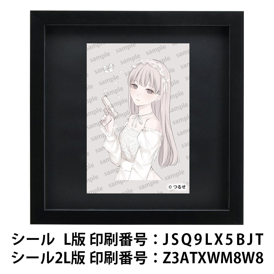 ネップリ　イラスト　エモい　可愛い女の子　病みかわいい　メンヘラ　おしゃれ服　銀髪　ドレス　ピアス　シール　ステッカー　コンビニプリント　ネットプリント　おすすめ　人気　個性的　イラストレーター　クリエイター　絵師　ローソン　ファミマ　グッズ　タイトル：つるせ ブロマイド PART18　作：つるせ