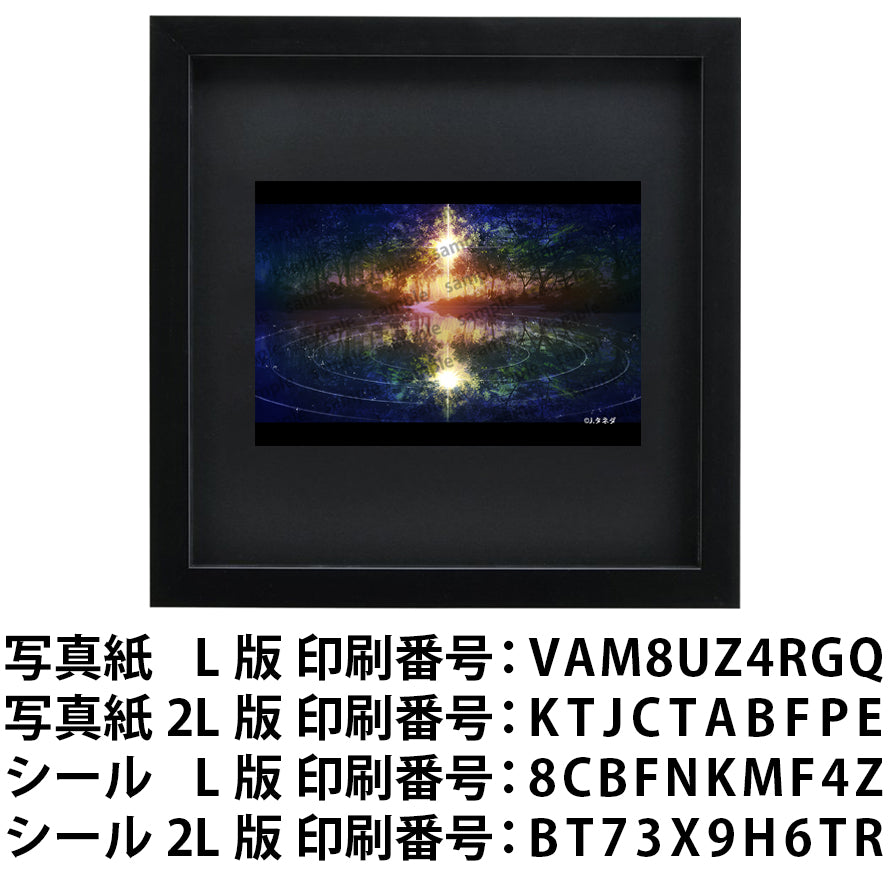ネップリ　イラスト　エモい　風景　綺麗　美しい　景色　おしゃれ　おすすめ　シール　ステッカー　コンビニプリント　ネットプリント　個性的　おすすめ　人気　イラストレーター　絵師　クリエイター　グッズ　ローソン　ファミマ　タイトル：森の波紋　作：J.タネダ