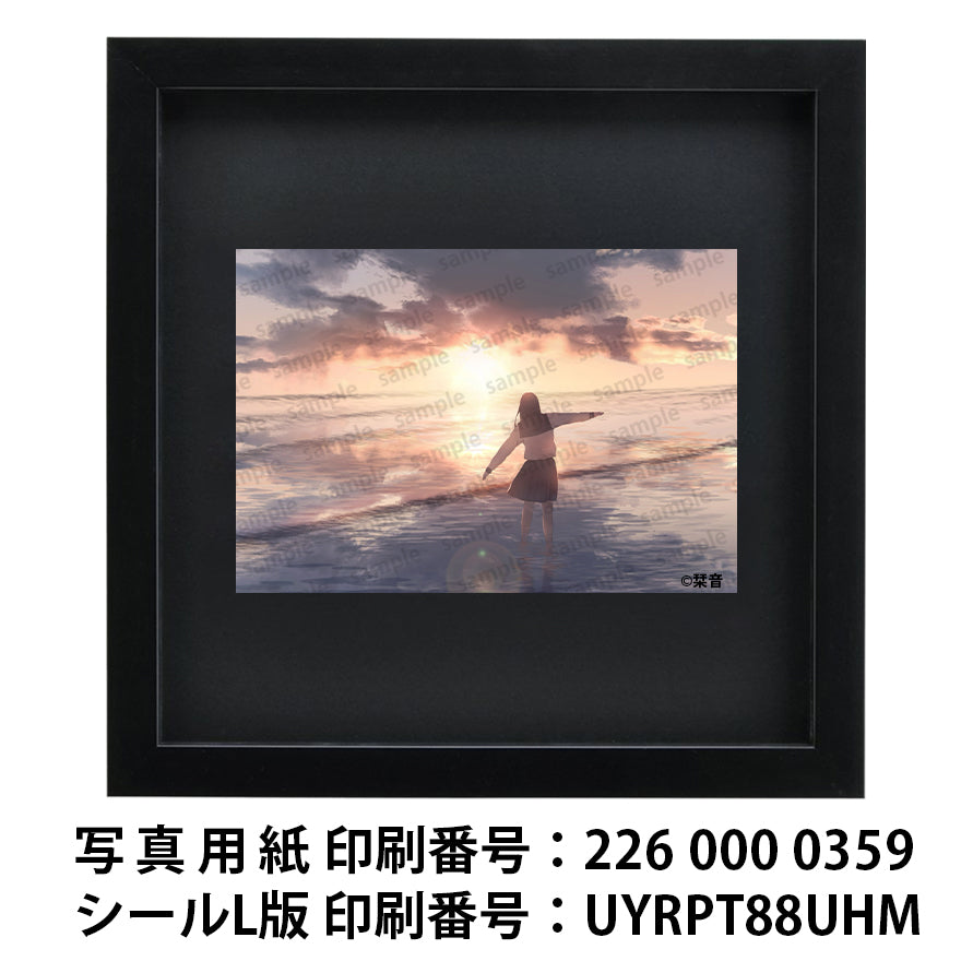 ネップリ　イラスト　エモい　可愛い女の子　シール　ステッカー　おしゃれ　コンビニプリント　ネットプリント　個性的　おすすめ　人気　イラストレーター　絵師　クリエイター　オリジナル　グッズ　ローソン　ファミマ　タイトル：夕凪　作：栞音