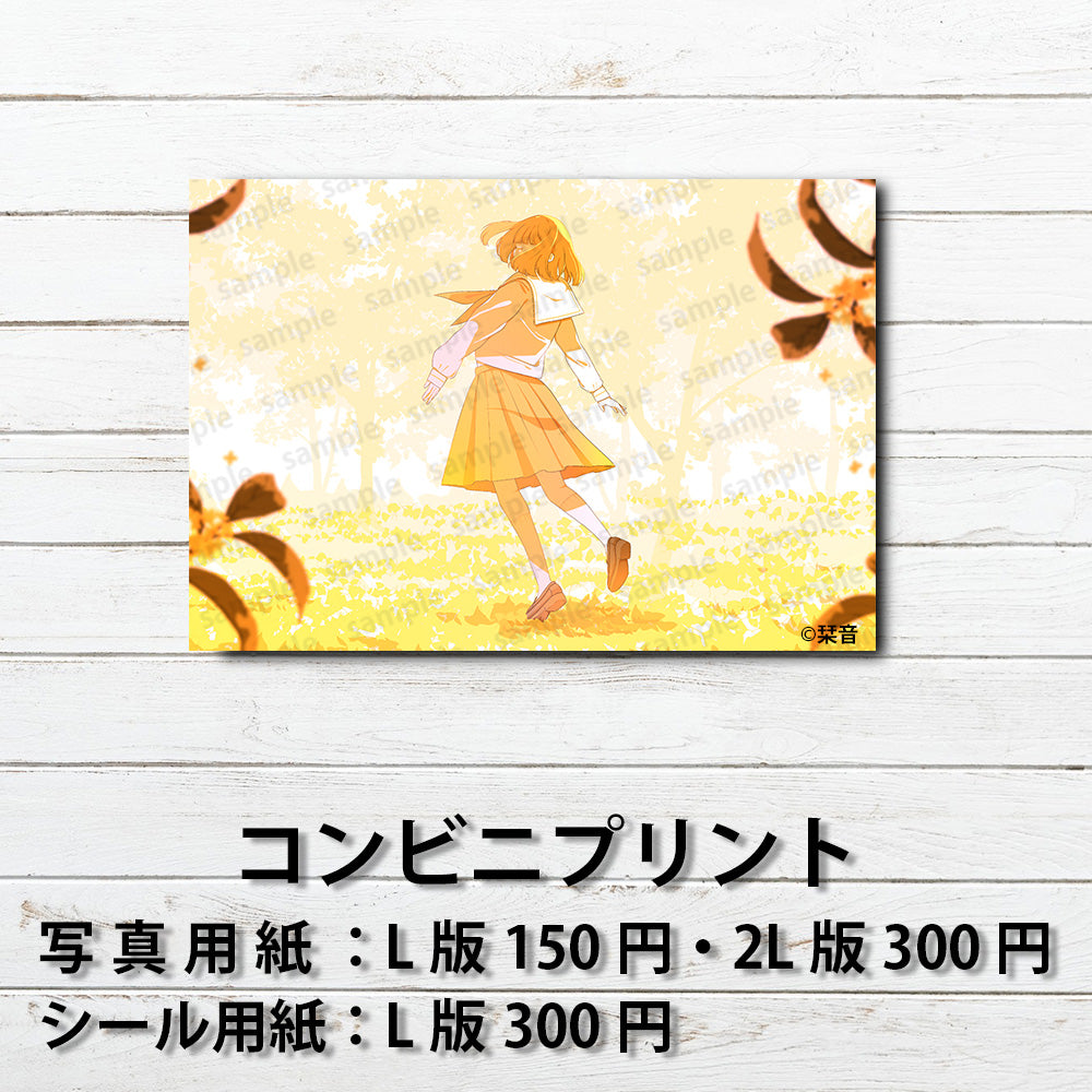 ネップリ　イラスト　エモい　可愛い女の子　シール　ステッカー　おしゃれ　タイトル：プルースト　作：栞音
