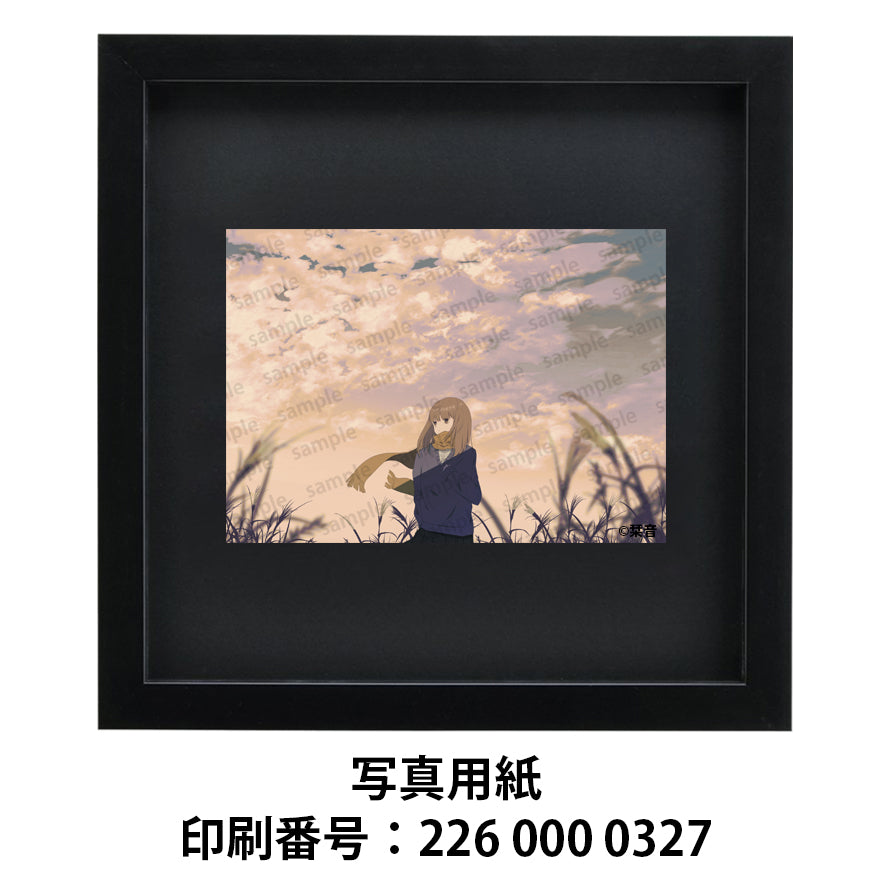 ネップリ　イラスト　エモい　可愛い女の子　かわいい　ノスタルジック　おしゃれ　個性的　風景　景色　綺麗　美しい　JK　女子高校生　セーラー服　セミロング　ネットプリント　コンビニプリント　おすすめ　人気　イラストレーター　絵師　クリエイター　グッズ　ローソン　ファミマ　タイトル：秋めく日々　作：栞音