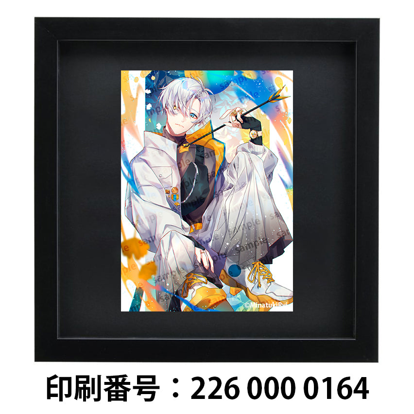 ネップリ　イラスト　男の子　カッコいい　イケメン　おしゃれ　エモい　銀髪　白髪　着物　和服　和風　美しい　綺麗　コンビニプリント　ネットプリント　おすすめ　人気　個性的　イラストレーター　絵師　クリエイター　グッズ　ローソン　ファミマ　タイトル：銀杏　作：秘色