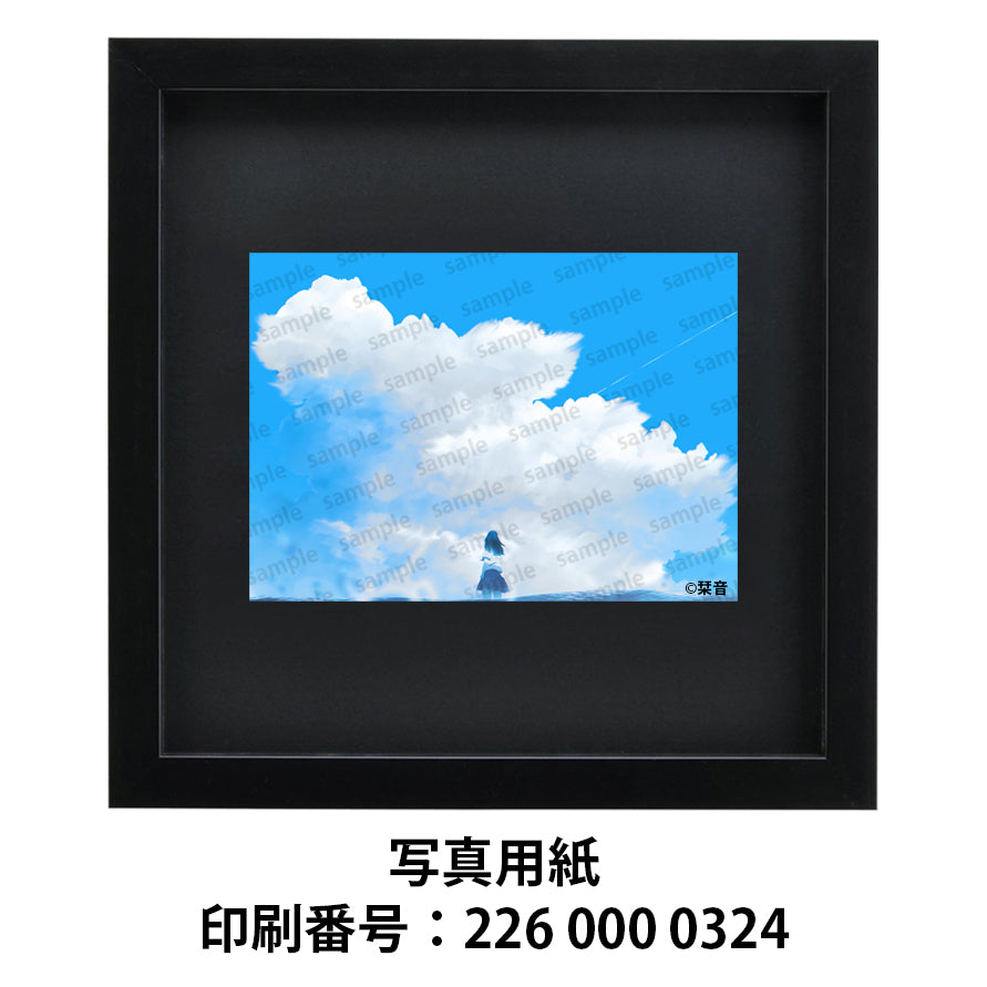 ネップリ　イラスト　エモい　可愛い女の子　後ろ姿　かわいい　おしゃれ　個性的　風景　景色　綺麗　美しい　JK　女子高校生　セーラー服　黒髪　ロングヘア　ネットプリント　コンビニプリント　おすすめ　人気　イラストレーター　絵師　クリエイター　グッズ　ローソン　ファミマ　タイトル：あの夏の日を　作：栞音