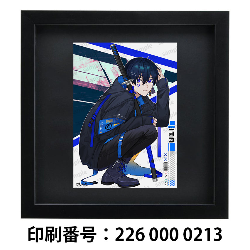 ネップリ　イラスト　男性　男の子　かっこいい　カッコイイ　イケメン　クール　おしゃれ　エモい　黒髪　ネットプリント　おすすめ　人気　イラストレーター　クリエイター　絵師　グッズ　ローソン　ファミマ　タイトル：BLUE　作：IYSK。