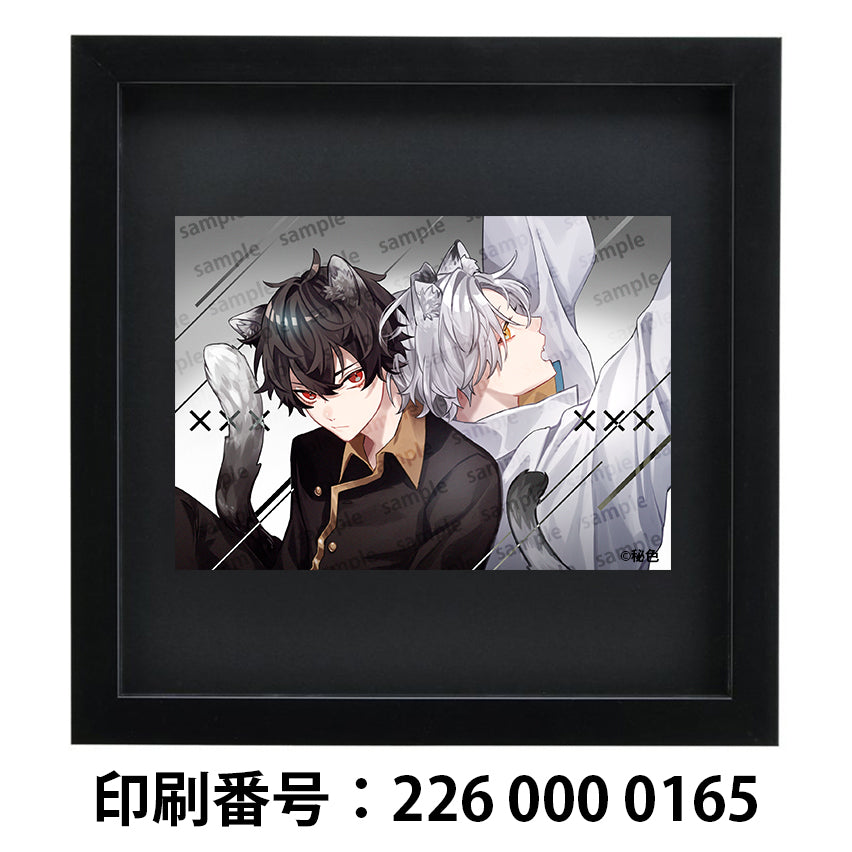 ネップリ　イラスト　男の子　エモい　かっこいい　イケメン　おしゃれ　メンズ　ネコミミ　猫耳　スーツ　黒髪　白髪　銀髪　少年　美しい　綺麗　コンビニプリント　ネットプリント　おすすめ　個性的　人気　イラストレーター　絵師　クリエイター　グッズ　ローソン　ファミマ　タイトル：猫　作：秘色