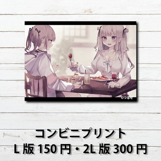 ネップリ　イラスト　可愛い女の子　おしゃれ服　エモい　かわいい　ロリっ娘　ツインテール　銀髪　フード　パーカー　ピアス　コンビニプリント　ネットプリント　個性的　おすすめ　人気　イラストレーター　クリエイター　絵師　ローソン　ファミマ　グッズ　タイトル：つるせ PART11　作：つるせ