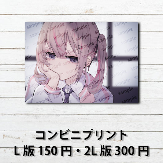 ネップリ　イラスト　可愛い女の子　エモい　かわいい　ロリっ娘　JK　女子高校生　ツインテール　ピアス　ネクタイ　おしゃれ　コンビニプリント　ネットプリント　個性的　おすすめ　人気　イラストレーター　クリエイター　絵師　ローソン　ファミマ　グッズ　タイトル：つるせ PART7　作：つるせ
