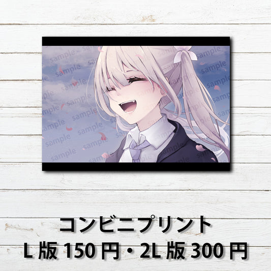 ネップリ　イラスト　可愛い女の子　エモい　かわいい　ロリっ娘　萌え　おしゃれ　JK　女子高校生　ツインテール　銀髪　白髪　ネクタイ　個性的　おすすめ　人気　コンビニプリント　ネットプリント　イラストレーター　クリエイター　絵師　ローソン　ファミマ　グッズ　タイトル：つるせ PART8　作：つるせ