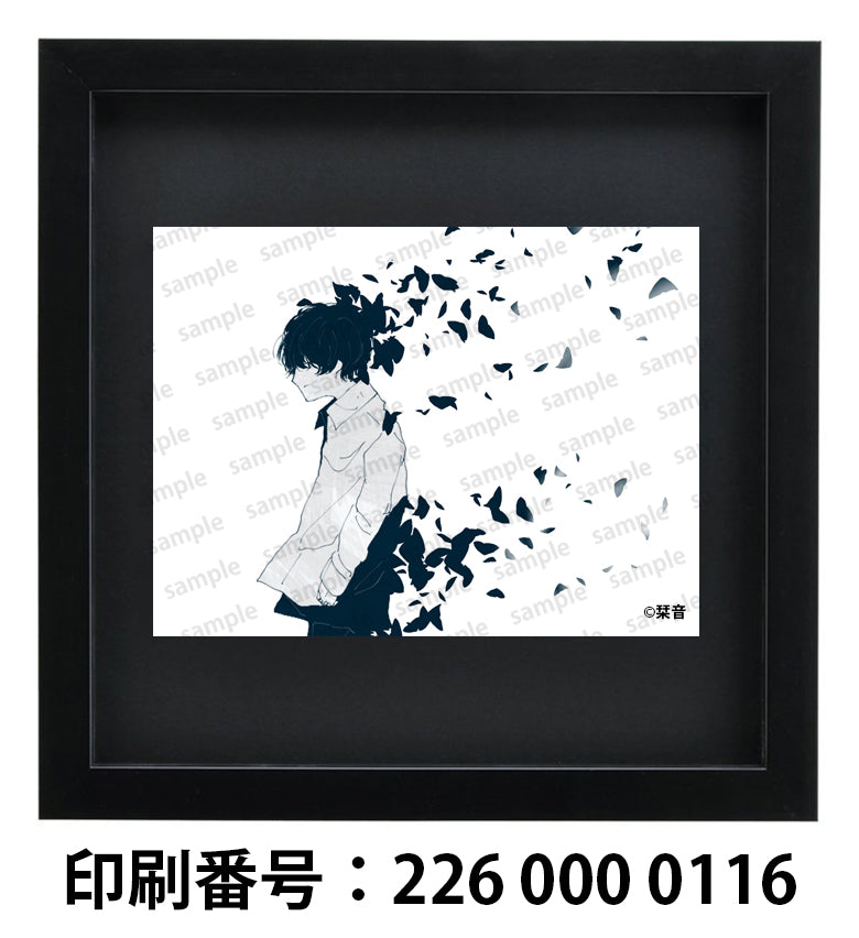 ネップリ　イラスト　男の子　かっこいい　イケメン　おしゃれ　黒髪　少年　個性的　おすすめ　人気　コンビニプリント　ネットプリント　イラストレーター　絵師　クリエイター　グッズ　ローソン　ファミマ　タイトル：散りゆく　作：栞音